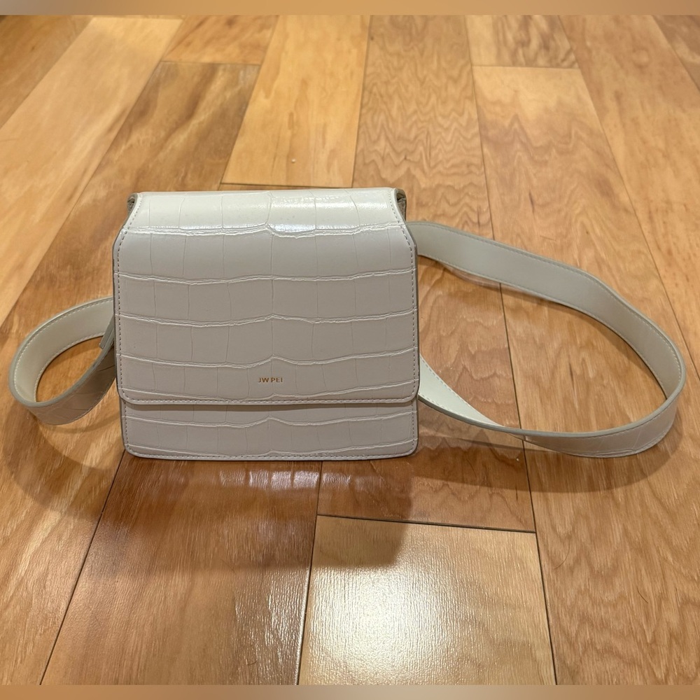 JW PEI Elegant Cream Crossbody Bag -  Ivory Crocodile